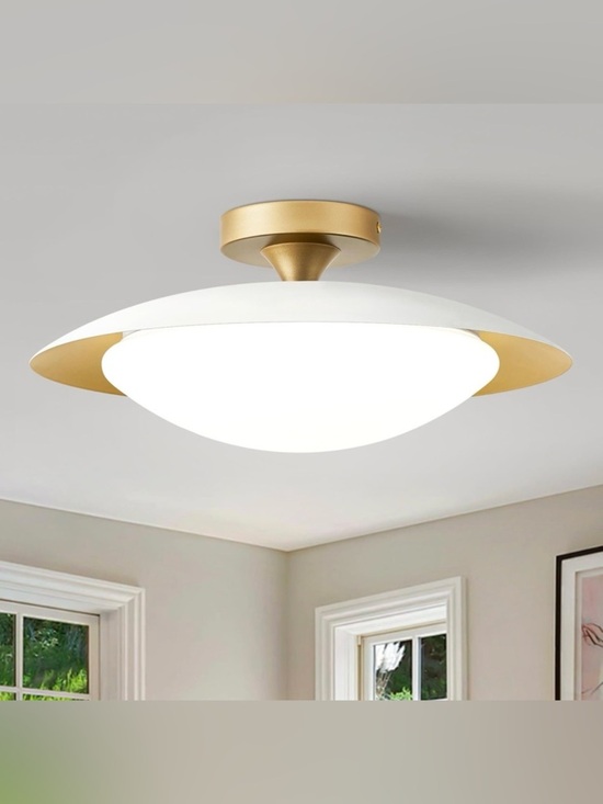 Zuyurt Other - ZUYURT Small Dimmable Mid Century Modern Ceiling Light,5CCT LED White/Gold